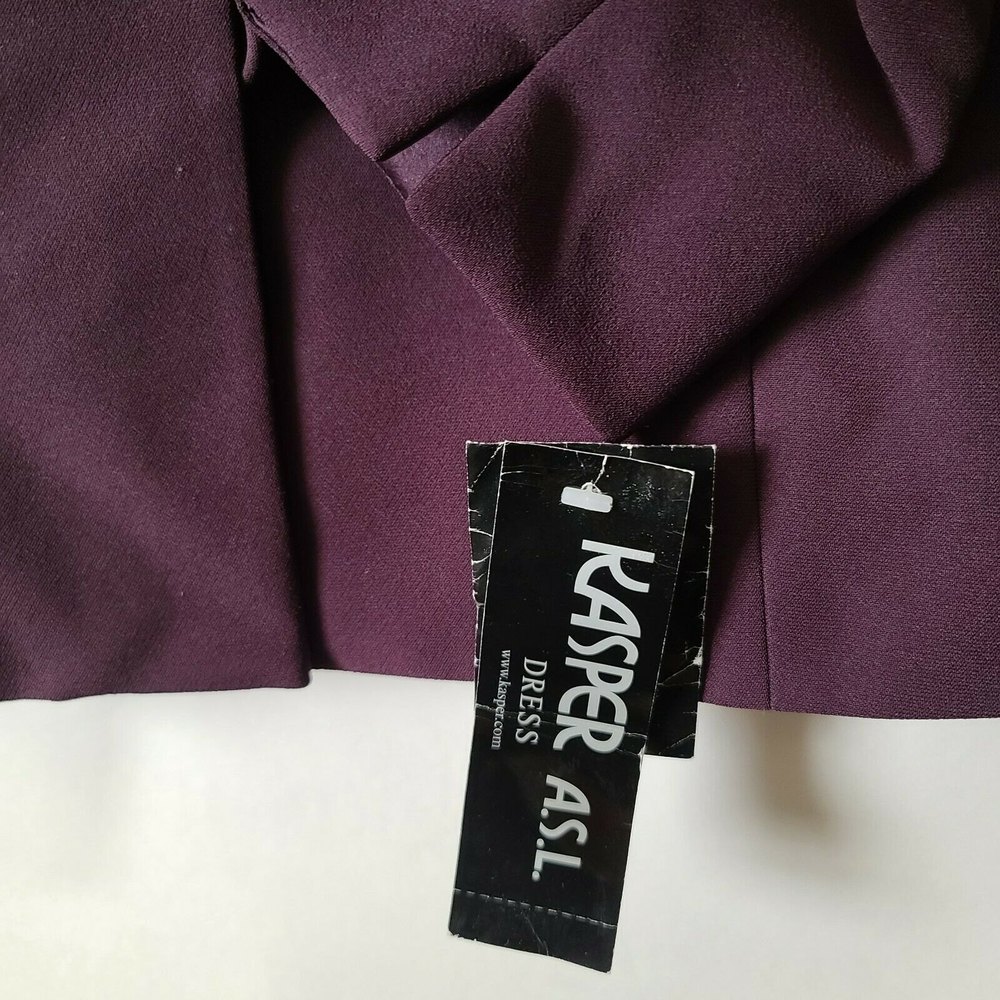 Kasper ASL Womens Dress Blazer Jacket Beaded Collar Size 6 Purple Eggplant NWT - Picture 6 of 8